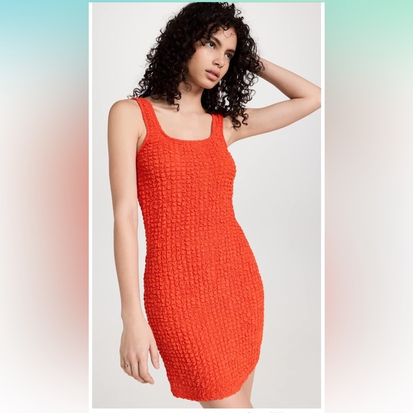 RAILS Julie Orange Popcorn Bodycon Mini Dress XXS NWT Stretchy T-Shirt Style - Picture 6 of 11
